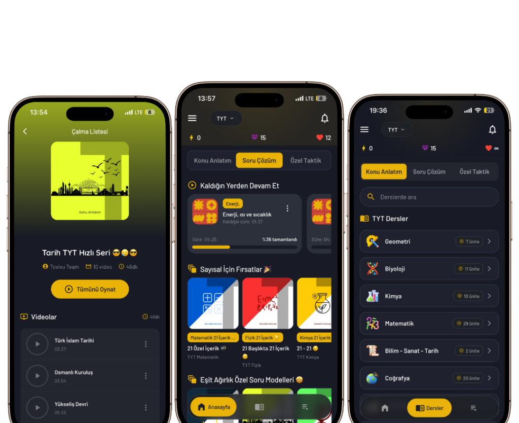 yks en iyi çalışma uygulaması - yks - kpss - lgs - lise - tovivu